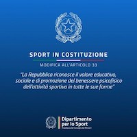 Lo Sport entra nella Costituzione